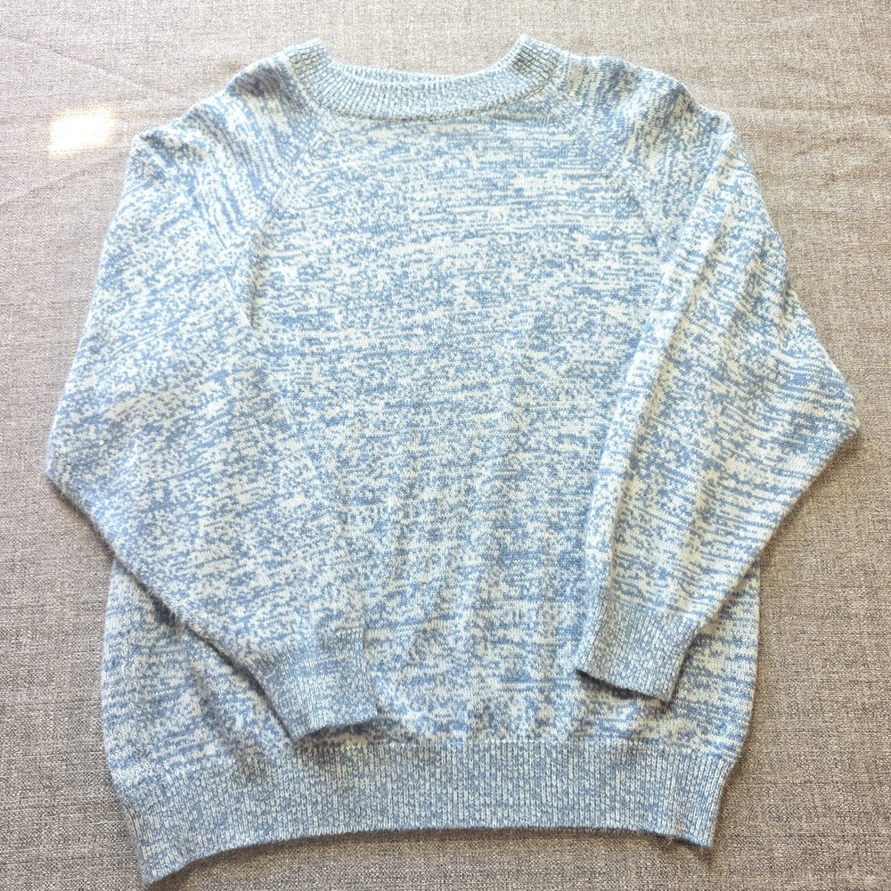 Camaieu Womens Oversized Crew Neck Jumper Sweater Medium Blue Gray Flecked